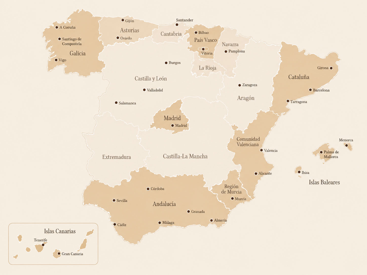Mapa de cafeterías de especialidad en España